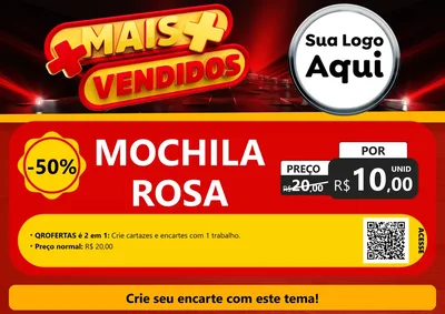 Modelo de Cartaz para Cartaz A4 Horizontal com o tema Mais Vendidos para Papelaria