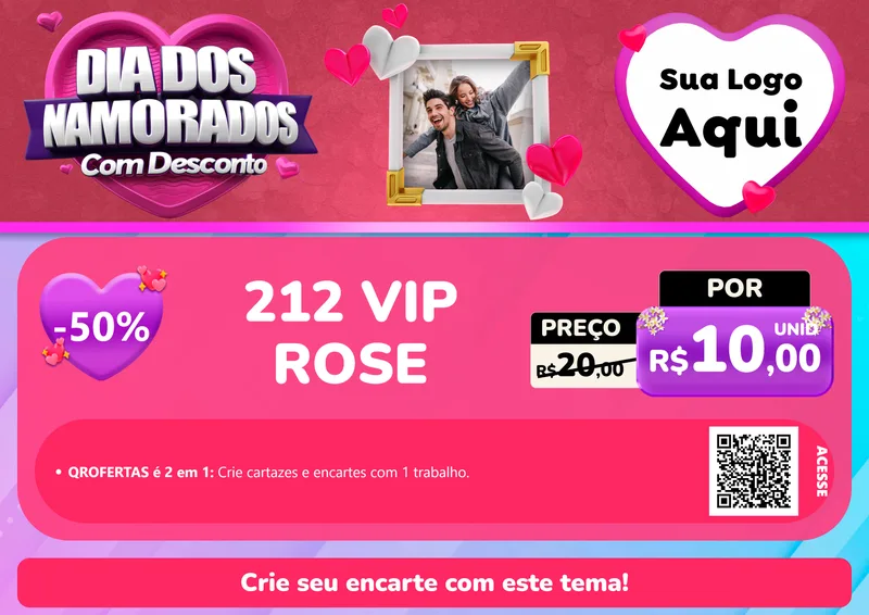Modelo de Cartaz para Cartaz A4 Horizontal com o tema Dia Dos Namorados Com Desconto para Perfumes