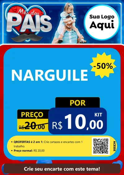 Modelo de Cartaz para Cartaz A4 Vertical com o tema Mês Dos Pais para Tabacaria