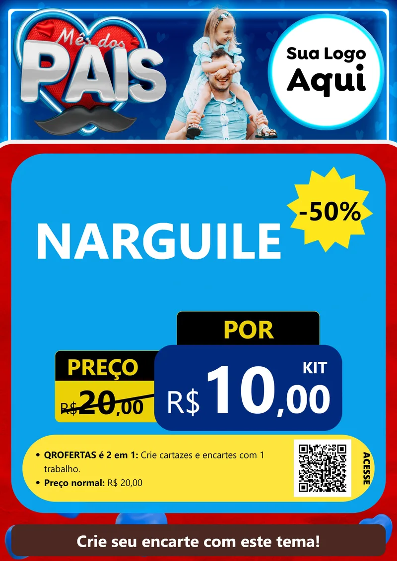 Modelo de Cartaz para Cartaz A4 Vertical com o tema Mês Dos Pais para Tabacaria