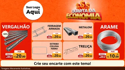 Modelo de TV para TV Horizontal com o tema Quarta da Economia para Ferragens