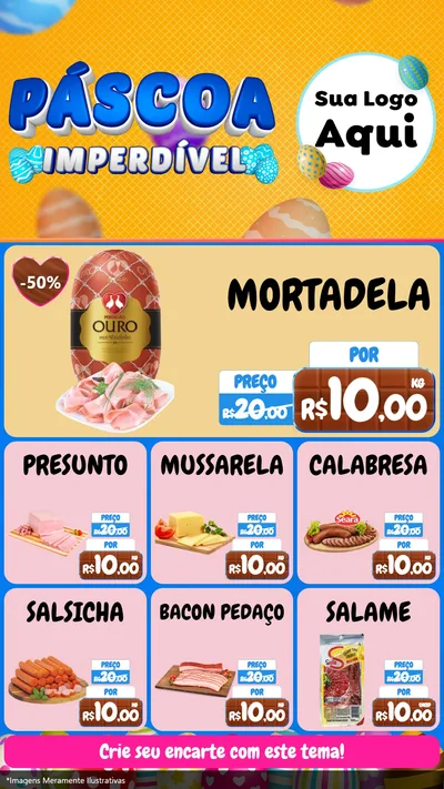 Modelo de Rede Social para Stories com o tema Páscoa Imperdível para Frios e Laticínios