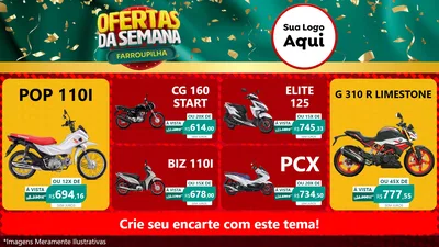 Modelo de TV para TV Horizontal com o tema Ofertas da Semana Farroupilha para Concessionaria de Motos