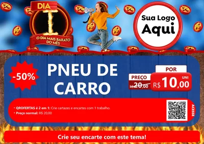 Modelo de Cartaz para Cartaz A4 Horizontal com o tema Dia I - O Dia Mais Barato Do Mês para Auto peças