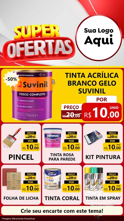 Modelo de Rede Social para Stories com o tema Super Ofertas para Tintas e Ferramentas