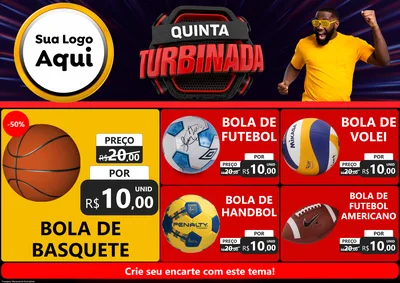 Modelo de Encarte para Encarte A4 Horizontal com o tema Quinta Turbinada para Artigos Esportivos