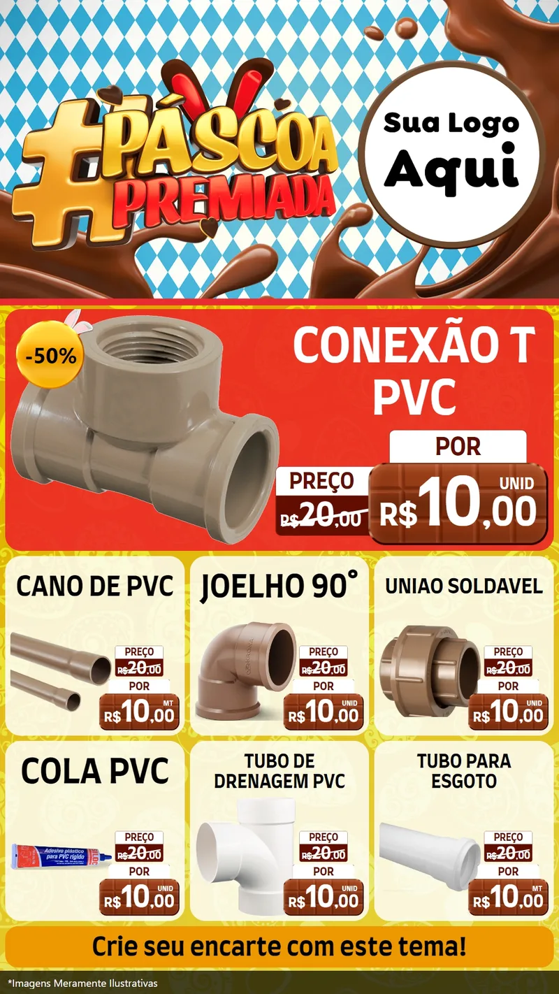 Modelo de Rede Social para Stories com o tema Páscoa Premiada para Tubos e conexões