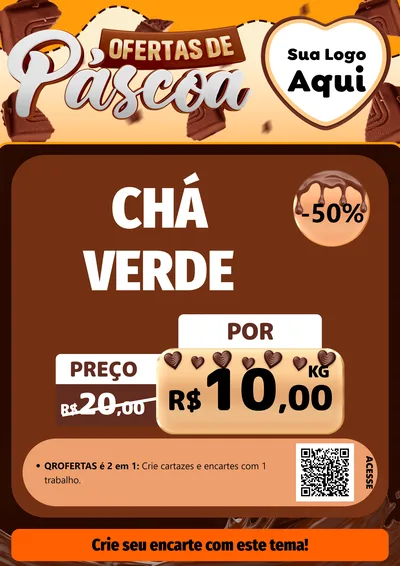 Modelo de Cartaz para Cartaz A4 Vertical com o tema Ofertas de Páscoa para Produtos Naturais