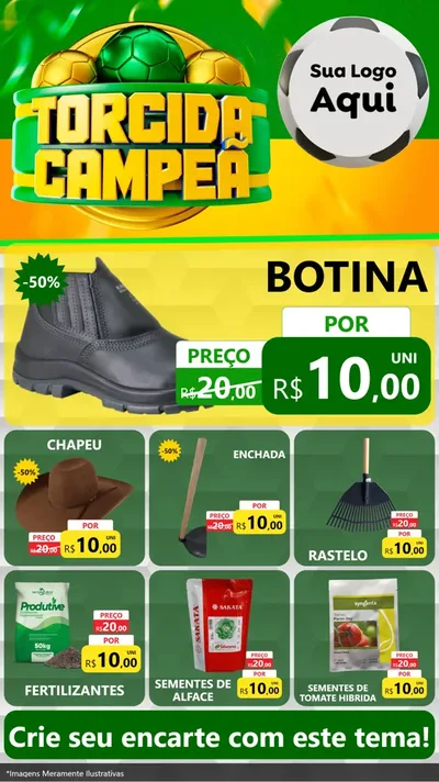 Modelo de Rede Social para Stories com o tema Torcida Campeã - Copa para Agropecuária