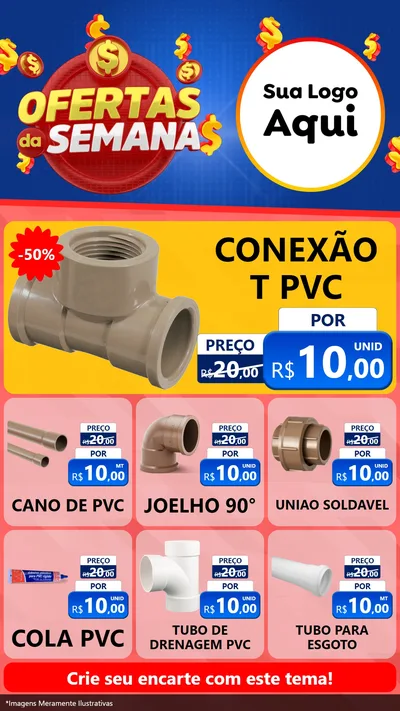 Modelo de Rede Social para Stories com o tema Ofertas Da Semana para Tubos e conexões