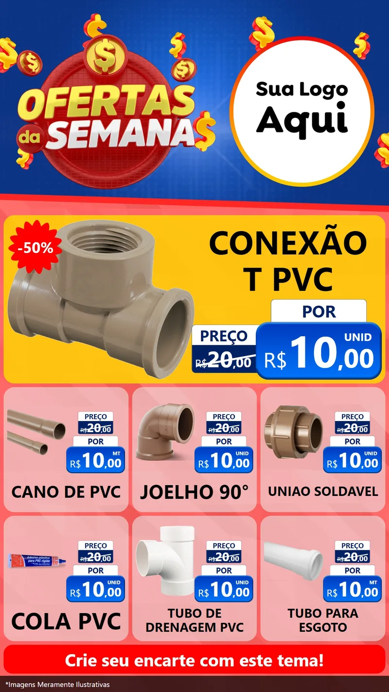 Modelo de Rede Social para Stories com o tema Ofertas Da Semana para Tubos e conexões