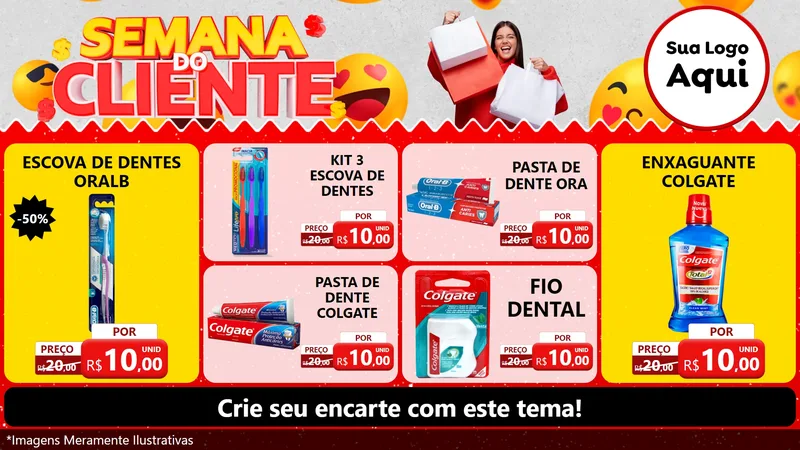Modelo de TV para TV Horizontal com o tema Semana do Cliente para Higiene Pessoal