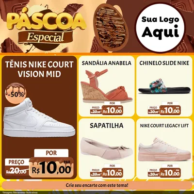 Modelo de Rede Social para Feed Facebook com o tema Páscoa Especial para Calçados