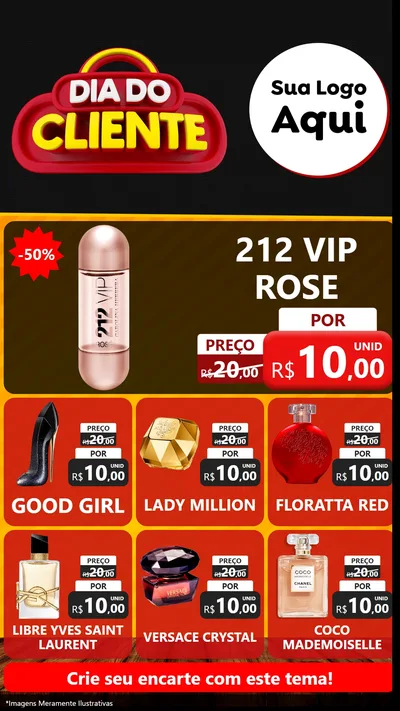 Modelo de Rede Social para Stories com o tema Dia do Cliente para Perfumes