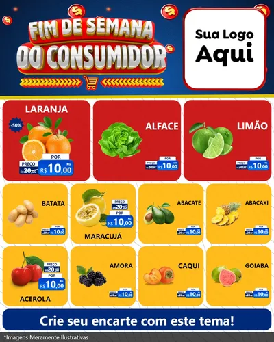 Modelo de Rede Social para Feed Instagram com o tema Fim de Semana do Consumidor para Hortifrúti