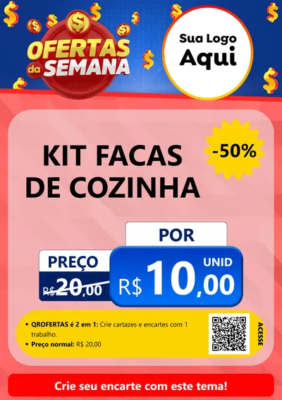 Modelo de Cartaz para Cartaz A4 Vertical com o tema Ofertas Da Semana para Utilidades Domésticas