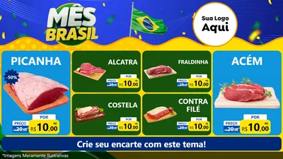 Modelo de TV para TV Horizontal com o tema Mês do Brasil para Açougue