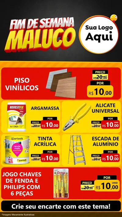 Modelo de TV para TV Vertical com o tema Final de Semana Maluco para Material para Construção