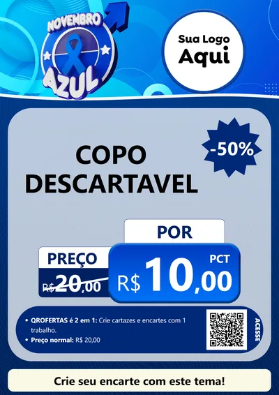 Modelo de Cartaz para Cartaz A4 Vertical com o tema Novembro Azul para Embalagens