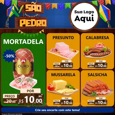 Modelo de Rede Social para Feed Facebook com o tema São Pedro para Frios e Laticínios