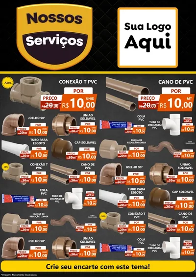 Modelo de Encarte para Encarte A4 Vertical com o tema Nossos Serviços para Tubos e conexões