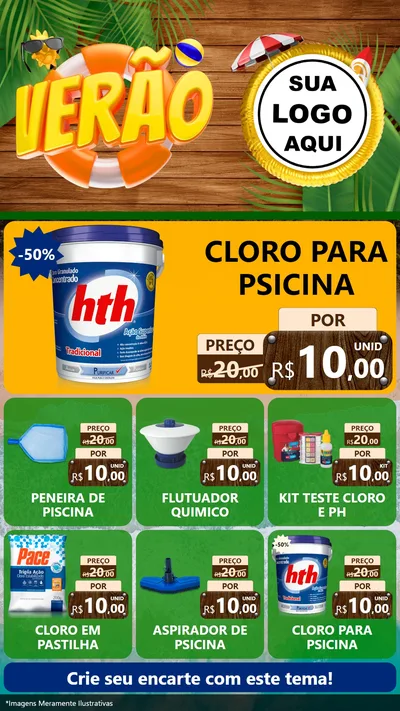 Modelo de Rede Social para Stories com o tema Verão para Produtos para Piscina
