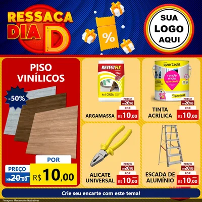 Modelo de Rede Social para Feed Facebook com o tema Ressaca Dia D para Material para Construção