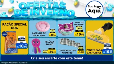 Modelo de TV para TV Horizontal com o tema Ofertas de Inverno para Pet Shop