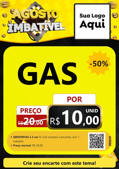 Modelo de Cartaz para Cartaz A4 Vertical com o tema Agosto Imbatível para Água e gás