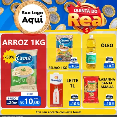 Modelo de Rede Social para Feed Facebook com o tema Quinta do Real para Supermercado