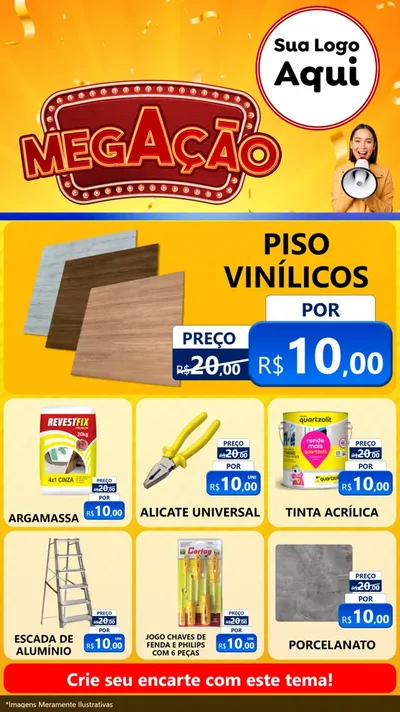 Modelo de Rede Social para Stories com o tema Mega Ação para Material para Construção
