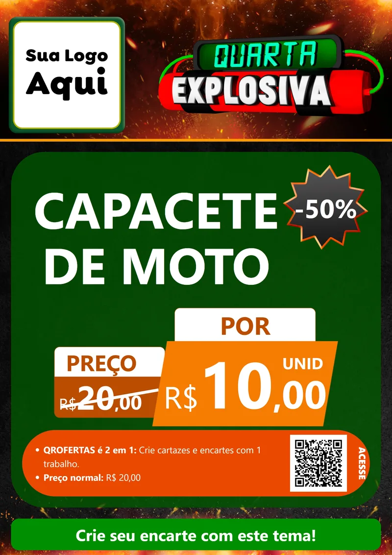 Modelo de Cartaz para Cartaz A4 Vertical com o tema Quarta Explosiva para Moto peças