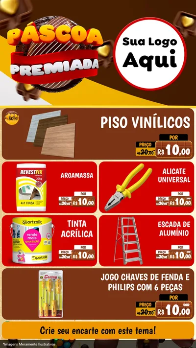 Modelo de TV para TV Vertical com o tema Páscoa Premiada para Material para Construção