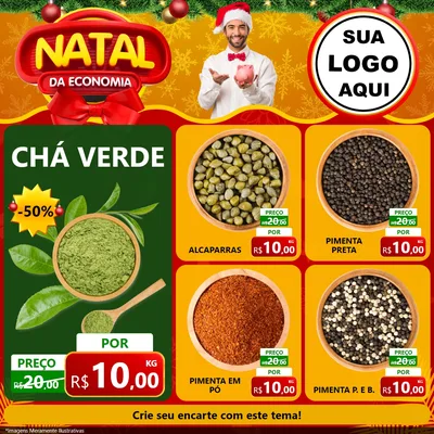 Modelo de Rede Social para Feed Facebook com o tema Natal da Economia para Produtos Naturais