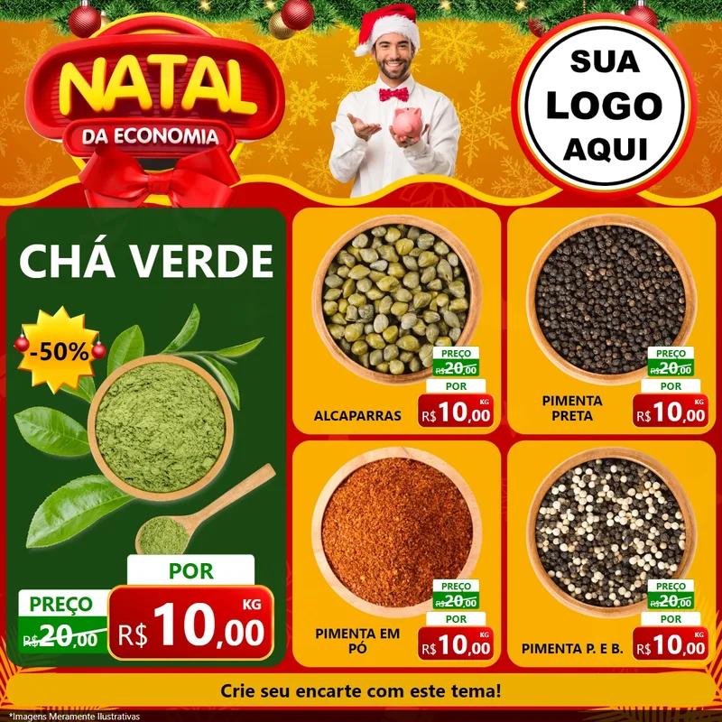 Modelo de Rede Social para Feed Facebook com o tema Natal da Economia para Produtos Naturais