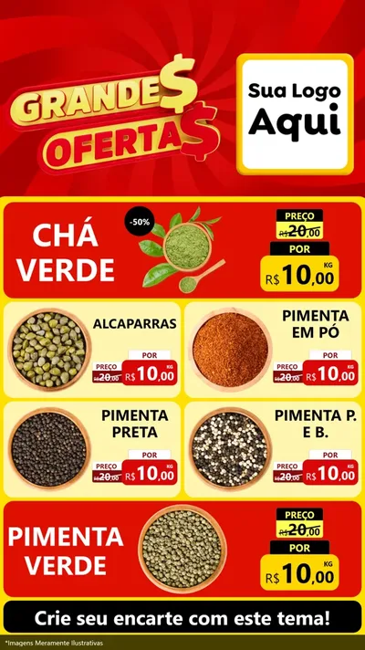 Modelo de TV para TV Vertical com o tema Grandes Ofertas para Produtos Naturais