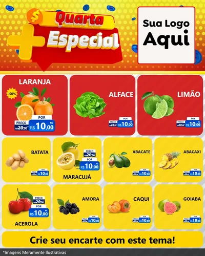 Modelo de Rede Social para Feed Instagram com o tema Quarta Mais Especial para Hortifrúti