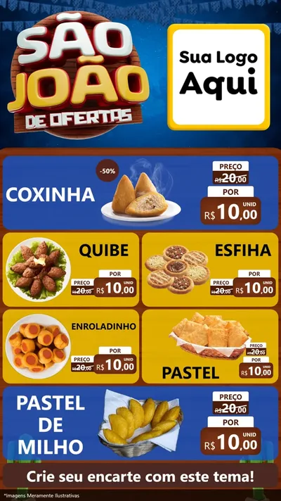 Modelo de TV para TV Vertical com o tema São João Ofertas Imbatíveis! - Junina para Salgadaria