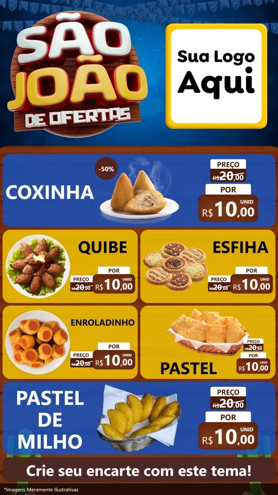 Modelo de TV para TV Vertical com o tema São João Ofertas Imbatíveis! - Junina para Salgadaria