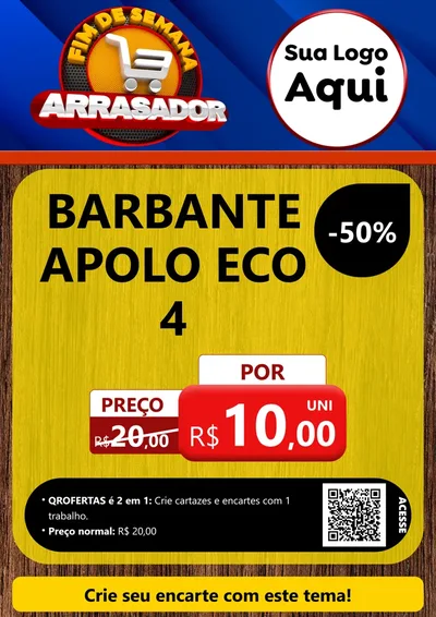 Modelo de Cartaz para Cartaz A4 Vertical com o tema Fim De Semana Arrasador para Armarinho e Aviamentos