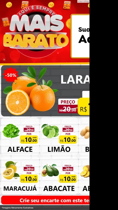 Modelo de Rede Social para Stories com o tema Mais Barato para Hortifrúti