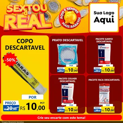 Modelo de Rede Social para Feed Facebook com o tema Sextou do Real para Embalagens