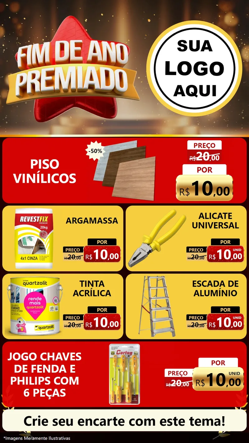 Modelo de TV para TV Vertical com o tema Fim de Ano Premiado para Material para Construção