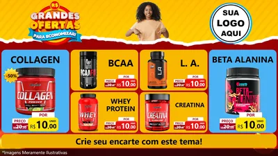 Modelo de TV para TV Horizontal com o tema Grandes Ofertas Para Economizar! para Suplementos alimentares