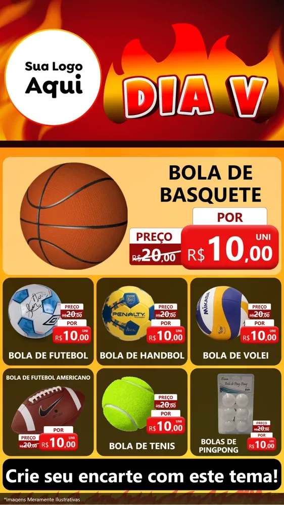 Modelo de Rede Social para Stories com o tema Dia V para Artigos Esportivos