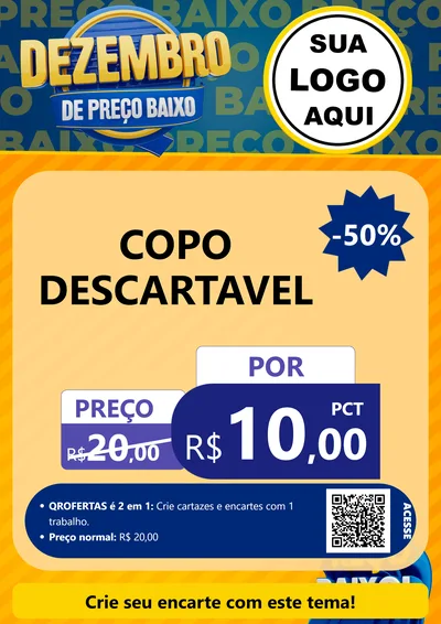 Modelo de Cartaz para Cartaz A4 Vertical com o tema Dezembro de Preço Baixo para Embalagens