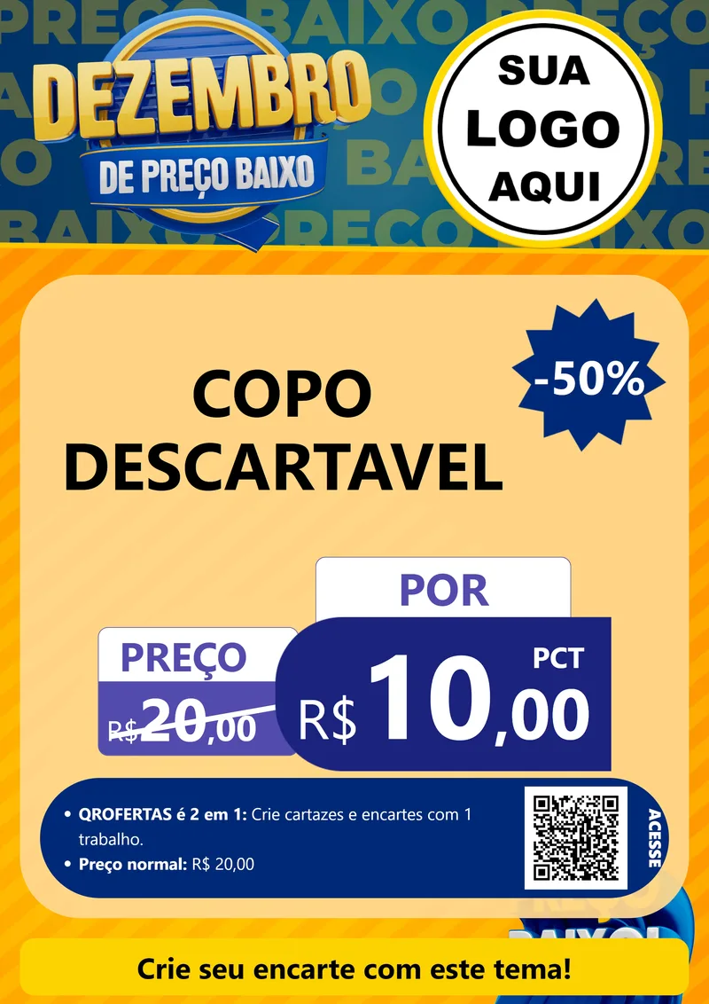 Modelo de Cartaz para Cartaz A4 Vertical com o tema Dezembro de Preço Baixo para Embalagens