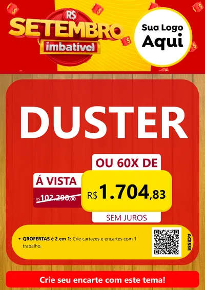 Modelo de Cartaz para Cartaz A4 Vertical com o tema Setembro Imbatível para Concessionaria de Carros