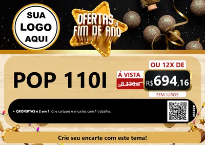 Modelo de Cartaz para Cartaz A4 Horizontal com o tema Ofertas de Fim de Ano para Concessionaria de Motos