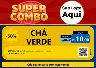 Modelo de Cartaz para Cartaz A4 Horizontal com o tema Super Combo para Produtos Naturais